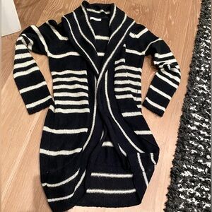 Fall black and cream striped cardigan